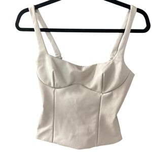 Faux Leather Corset Top Chic and Versatile Size XS (light purple)